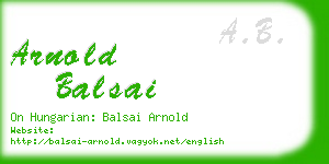 arnold balsai business card